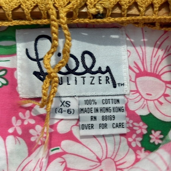 Lilly Pulitzer Vintage long sleeve button down blouse size 4-6 small pink print - Picture 2 of 7